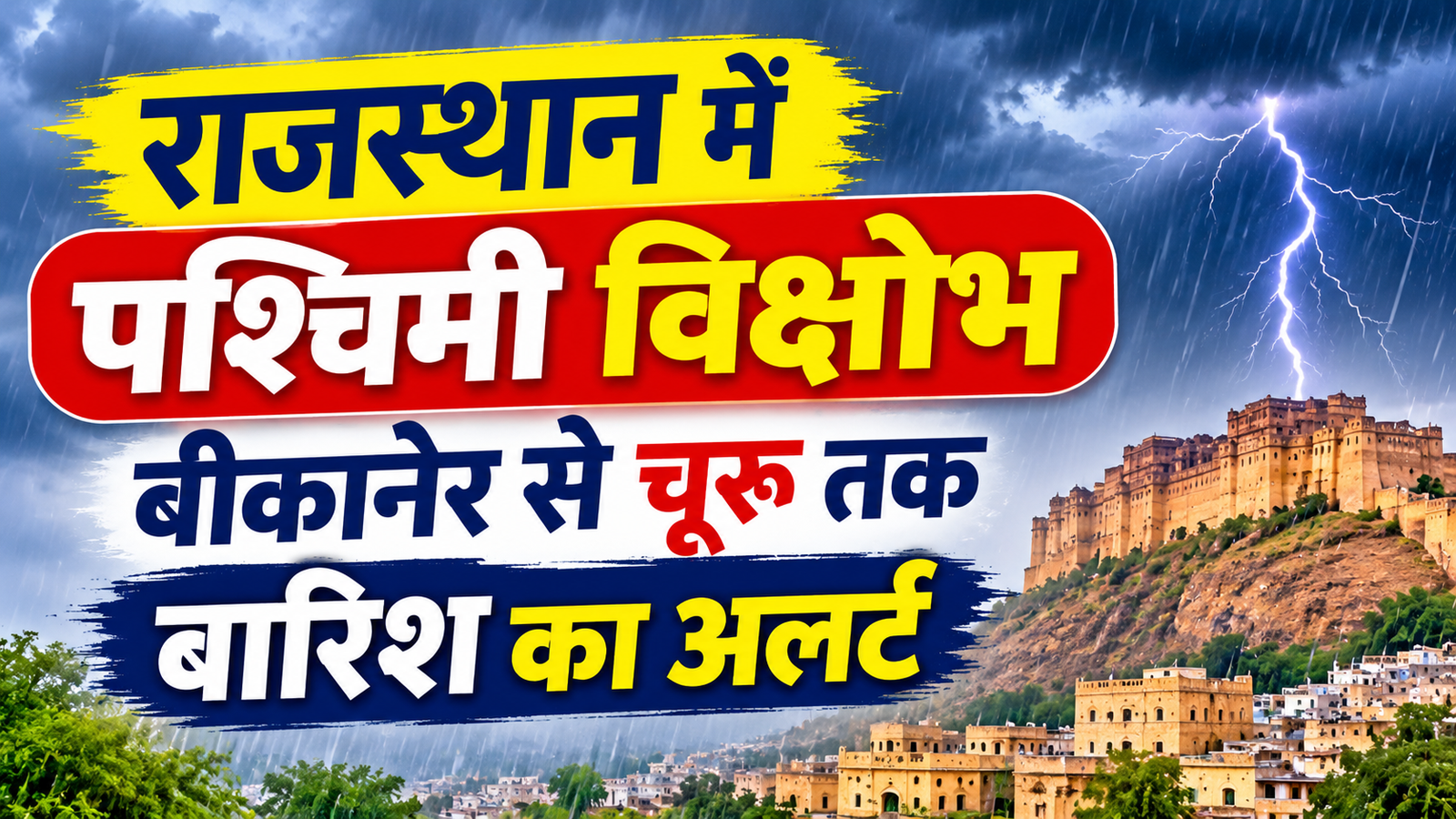 Rajasthan Weather Today: राजस्थान में बीकानेर से चूरू तक बारिश और तेज हवाओं का अलर्ट
