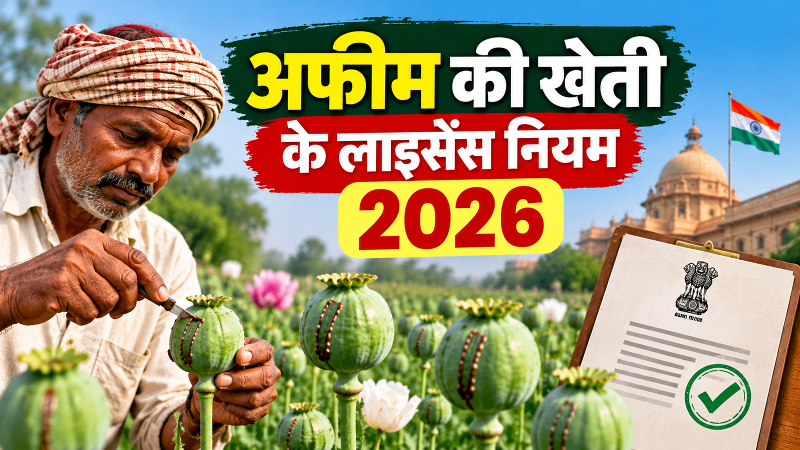 किसानों के लिए अफीम की खेती के लाइसेंस के नए नियम 2026,और लाइसेंस की शर्तें  Afeem Ki Kheti Ke License Ke Niyam 2026