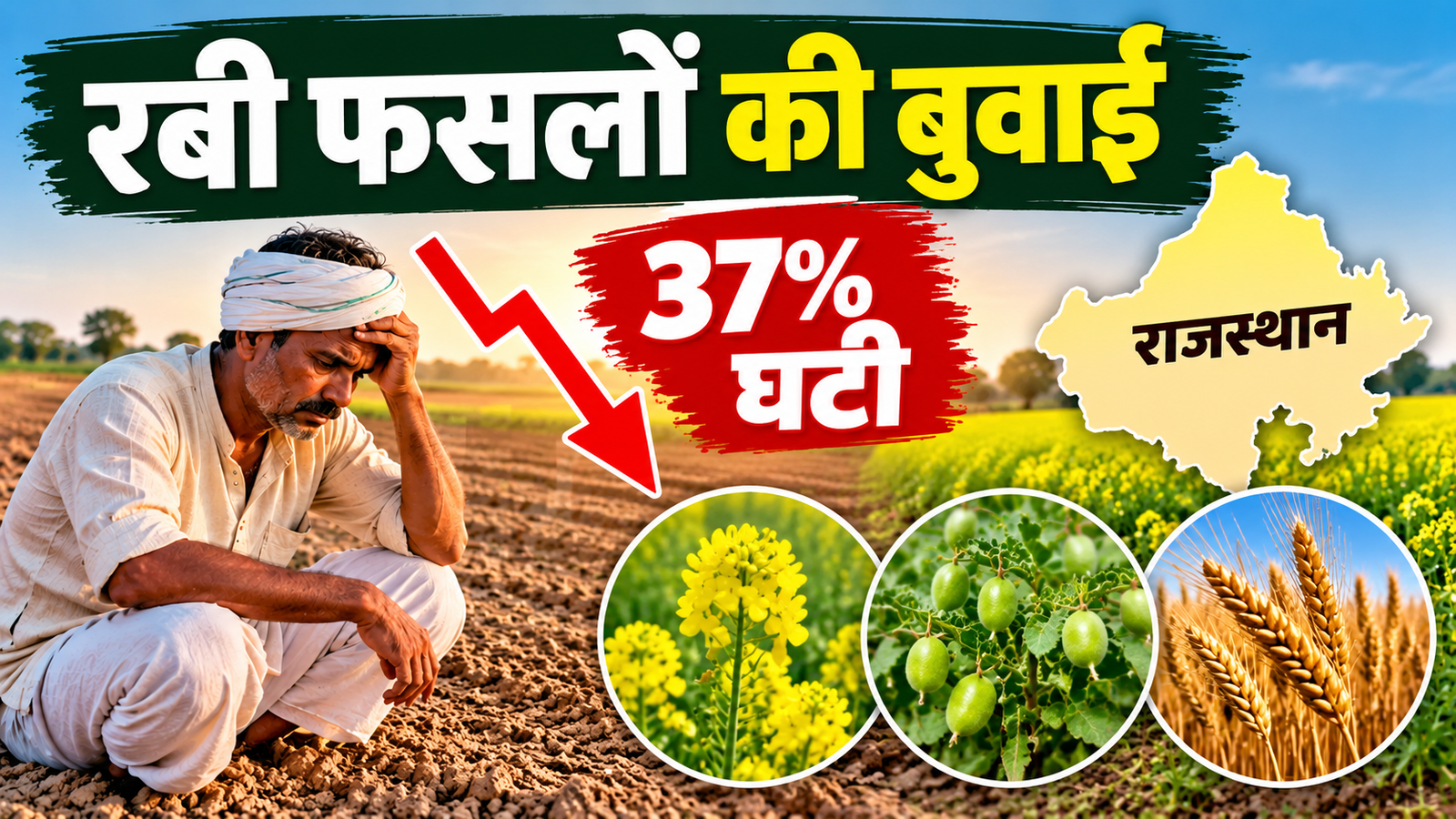 रबी फसलों की बुवाई कितनी घटी? राजस्थान में सरसों और चने की खेती पर पड़ा असर Rabi faslon ki buwai kitni ghati
