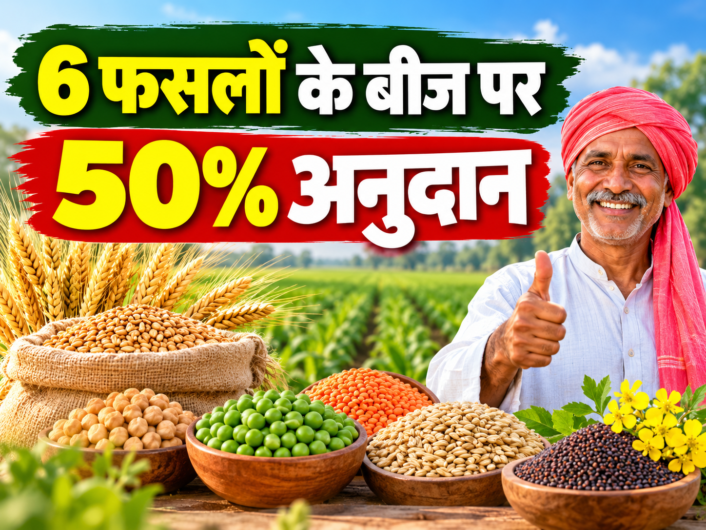 रबी सीजन 2026-27 की बुवाई के लिए 6 फसलों के बीज पर मिलेगा 50% अनुदान Rabi Season Beej Subsidy 2026-27