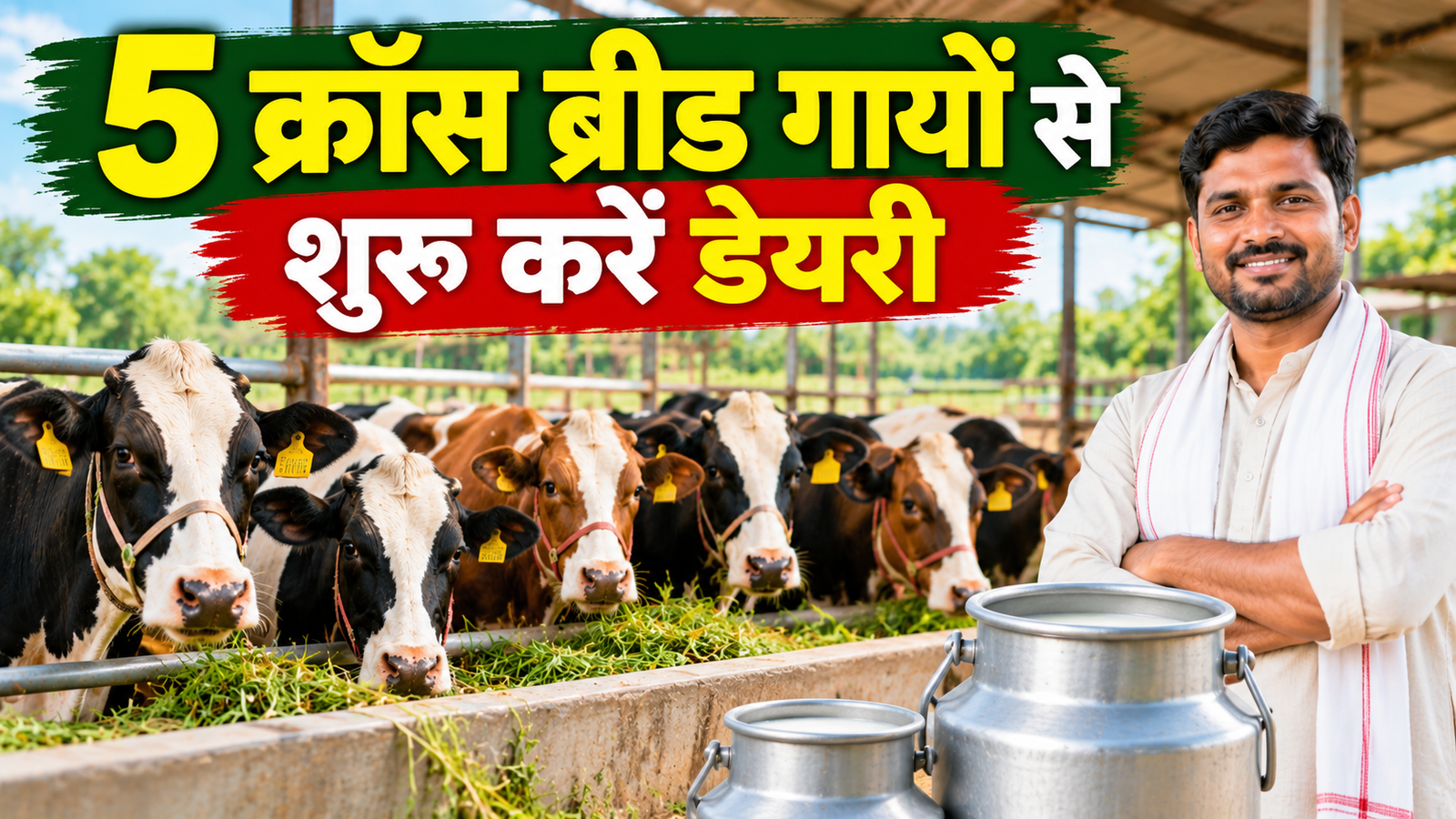 डेयरी फार्म कैसे शुरू करें, 5 क्रॉस ब्रीड गायों से डेयरी शुरू करने का तरीका Dairy Farming Kaise Shuru Kare
