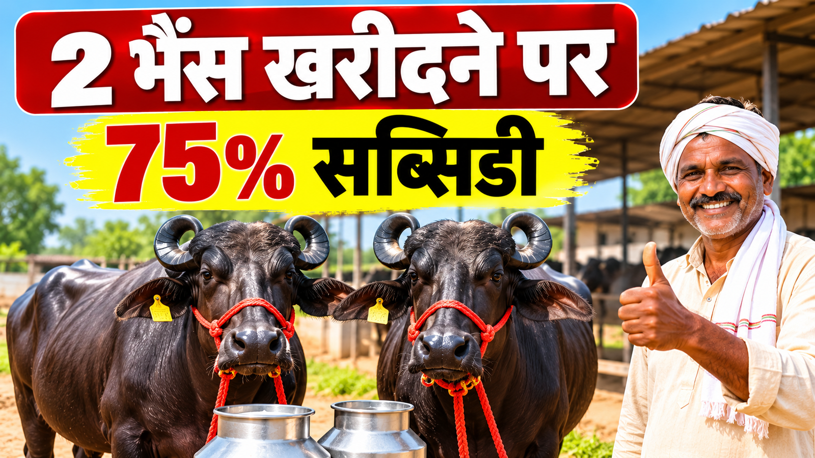 दो भैंस खरीदने पर 75% तक सब्सिडी, ऐसे शुरू करें डेयरी बिजनेस 2 Bhains Par Subsidy 2026
