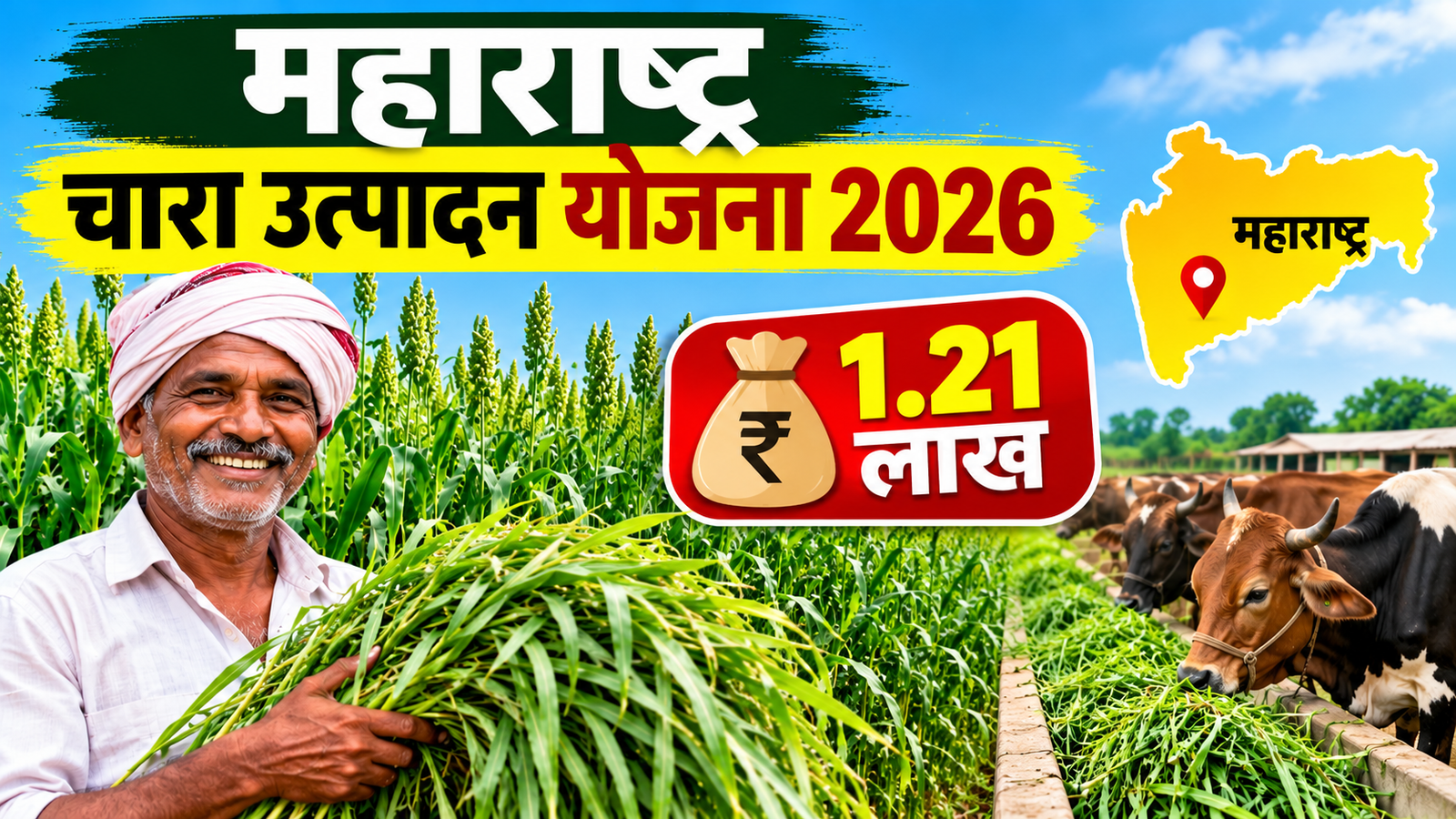महाराष्ट्र किसानों को चारा उगाने पर मिलेंगे ₹1.21 लाख, जानें आवेदन प्रक्रिया Maharashtra Chara Utpadan Yojana 2026