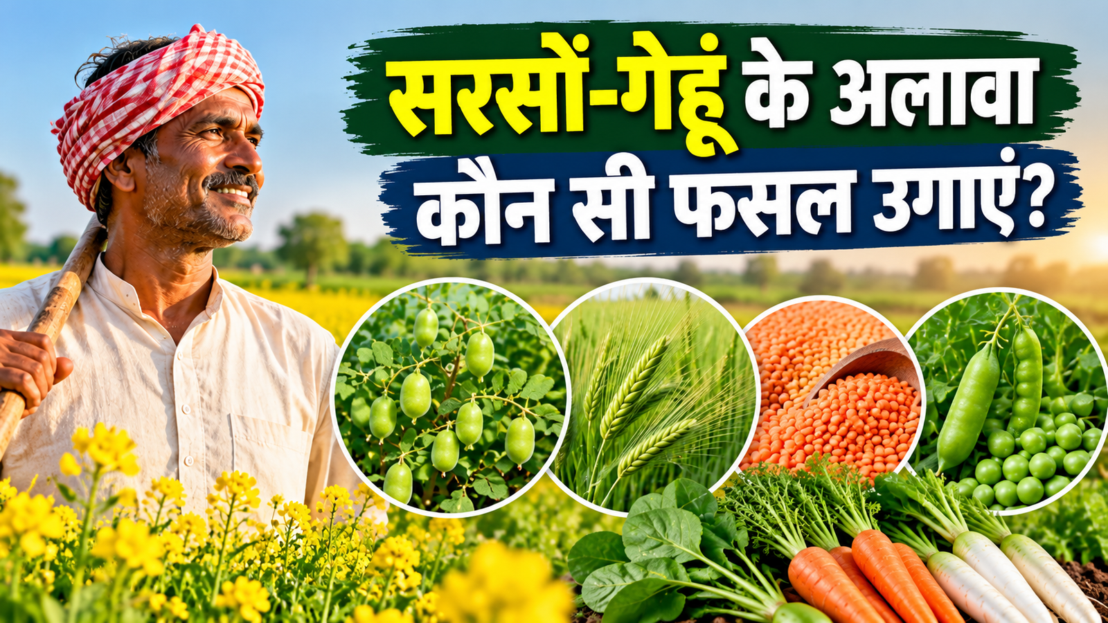 सरसों-गेहूं के अलावा कौन सी फसल उगाएं? जानें चना, जौ और सब्जियों की खेती से कमाई  Sarson Gehu Ke Alawa Kaun Si Fasal Ugaye