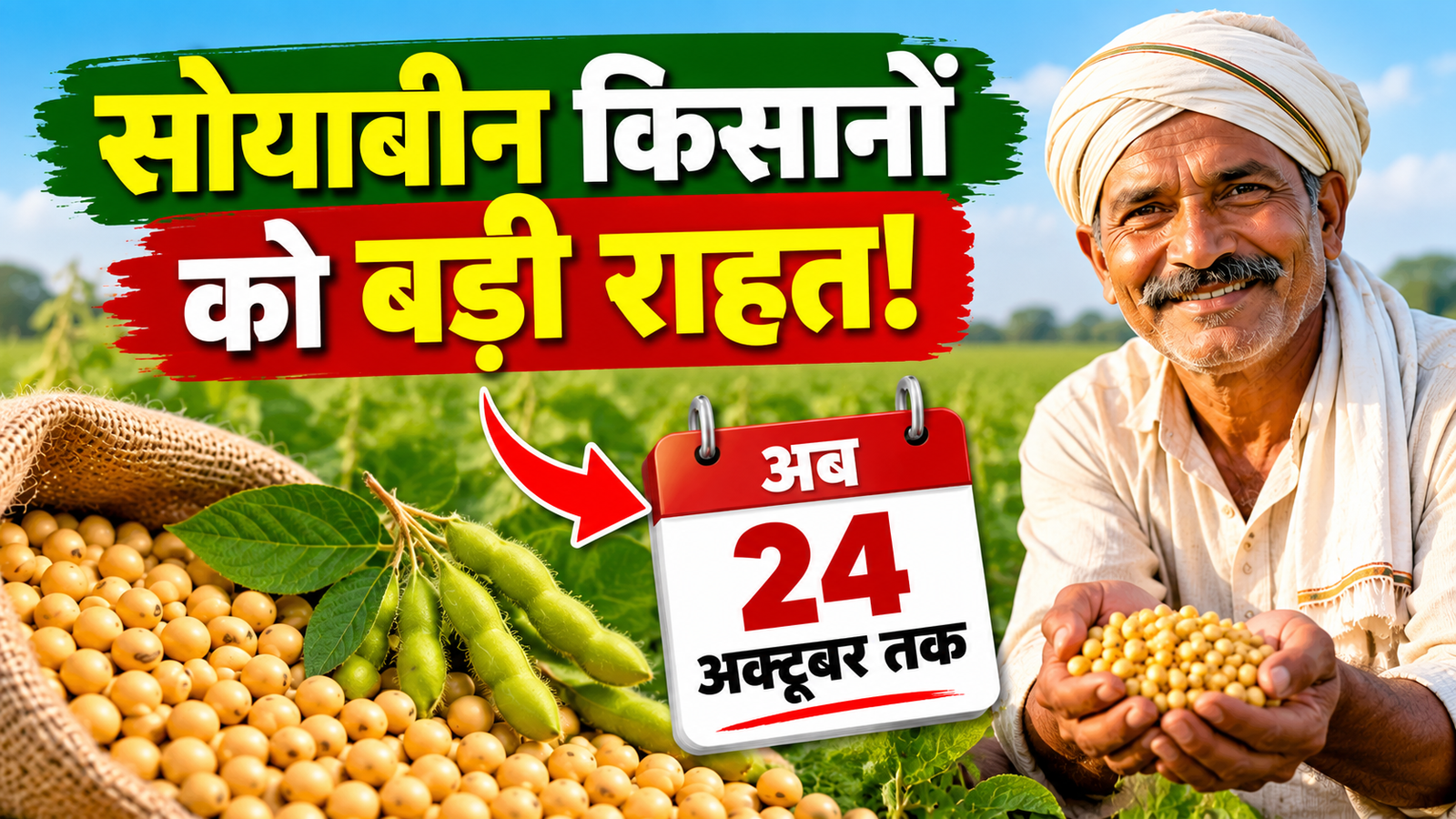 सोयाबीन किसानों के लिए बड़ी राहत, रजिस्ट्रेशन की तारीख बढ़ी, अब 24 अक्टूबर तक मौका Soybean Bhavantar Yojana 2026