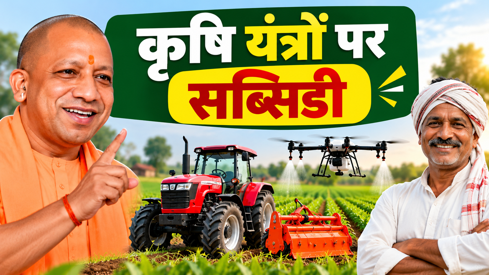 उत्तर प्रदेश के किसानों को कृषि यंत्रों पर सब्सिडी, 20 अक्टूबर तक करें आवेदन UP Krishi Yantra Subsidy 2026