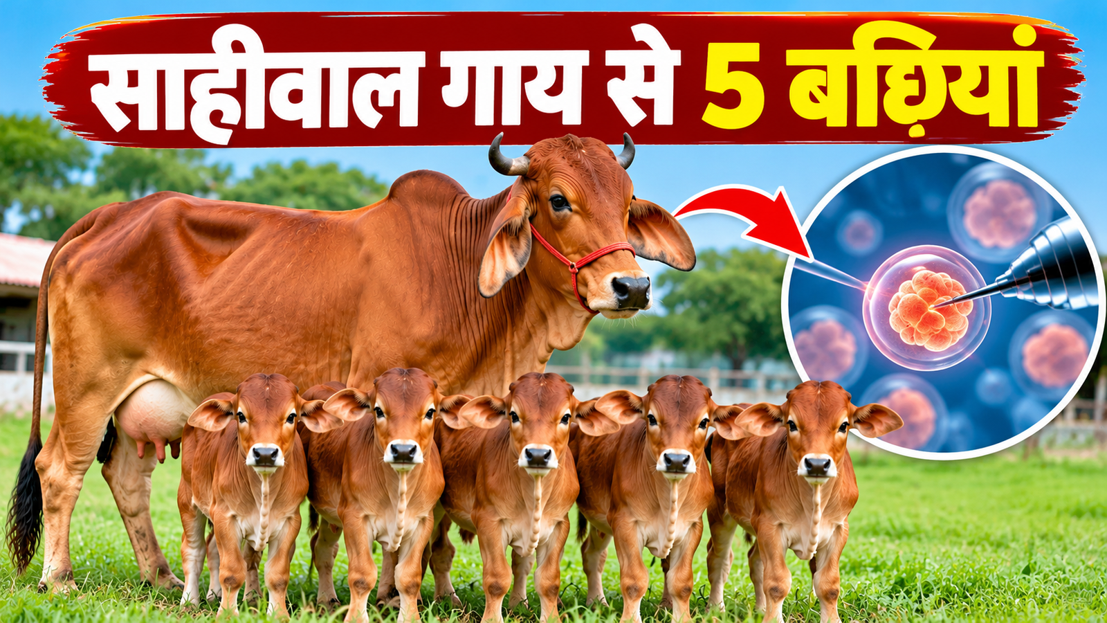 आधुनिक पशु प्रजनन (भ्रूण प्रत्यारोपण) तकनीक की मदद से पशुपालन के क्षेत्र में मिली बड़ी सफलता Sahiwal Gay Se 5 Bachhiyan