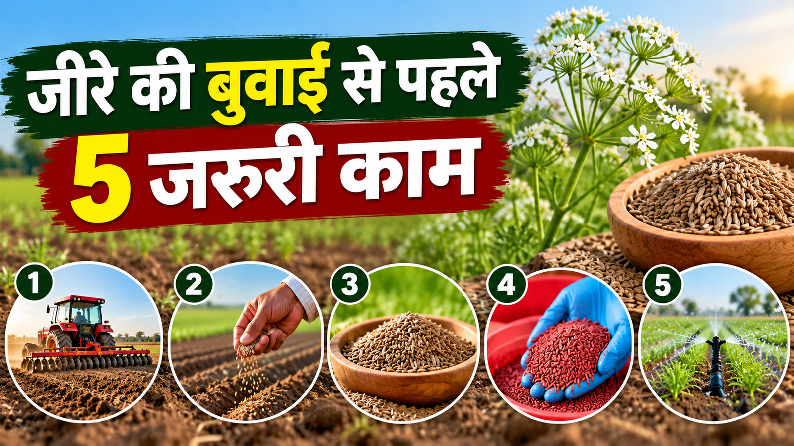 जीरे की बुवाई से पहले 5 जरूरी काम,अच्छी पैदावार के लिए अपनाएं ये तरीके Jeere Ki Buwai Se Pehle 5 Jaruri Kaam