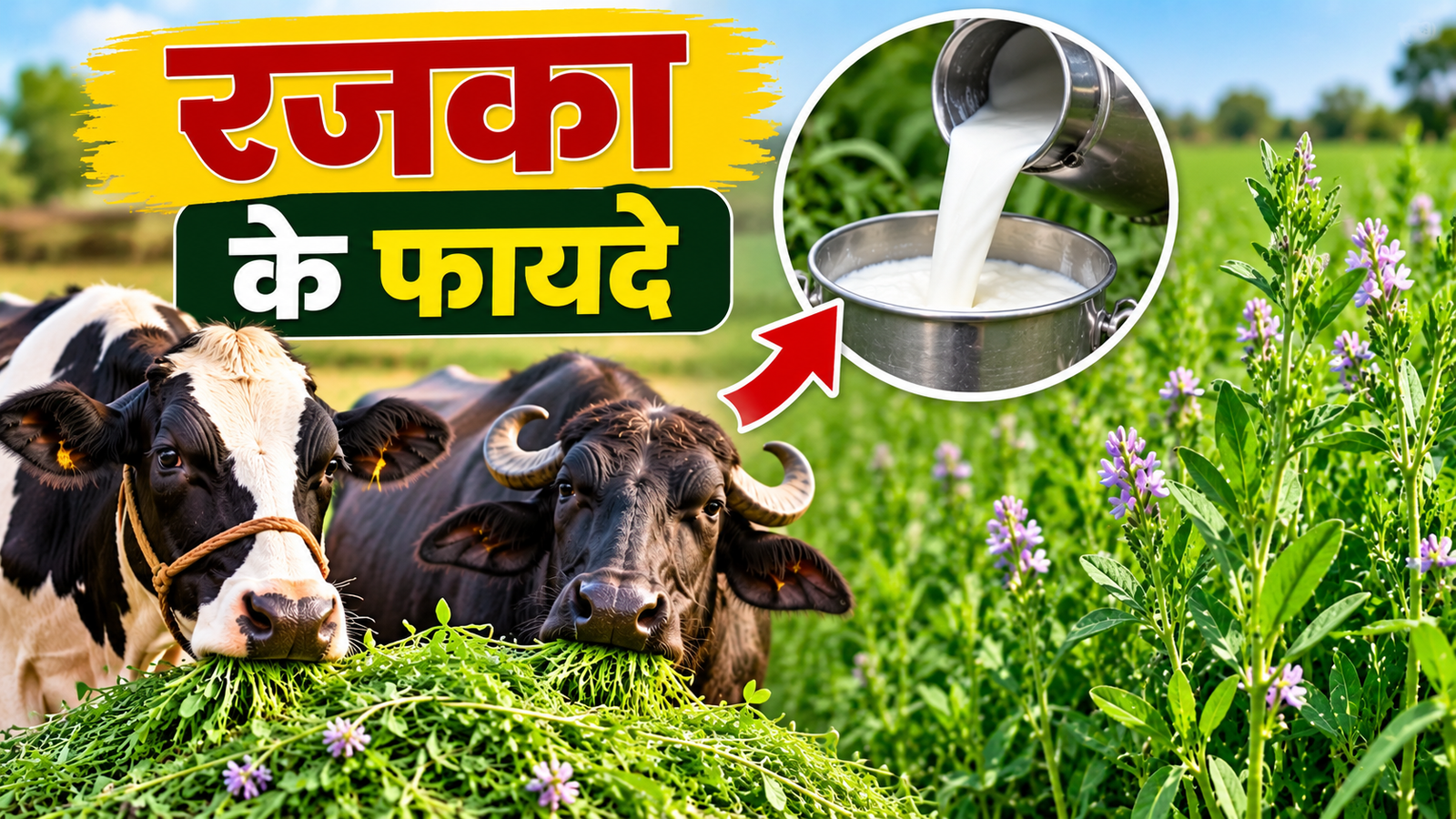गाय-भैंस का दूध बढ़ाने के लिए रजका के फायदे, जानिए हरा चारा खिलाने का सही तरीका Gay-Bhains Ka Doodh Badhane Ke Liye Rajka Ke Fayde