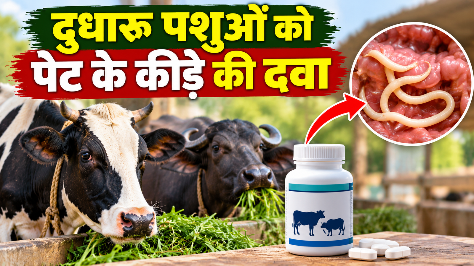 किसान गाय-भैंस को कब दें कृमिनाशक दवा? जानें सही तरीका Dudharo Pashuon Ko Pet Ke Kide Ki Dawa
